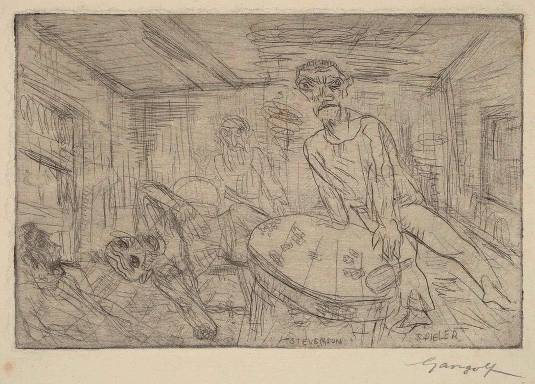 Spieler (Stevenson) [Gambler (Stevenson)], detail