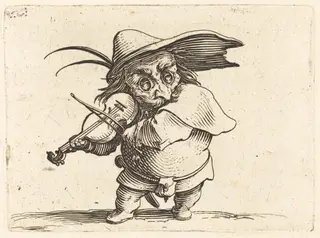 The Violin Player, by Jacques Callot, ink, 1622