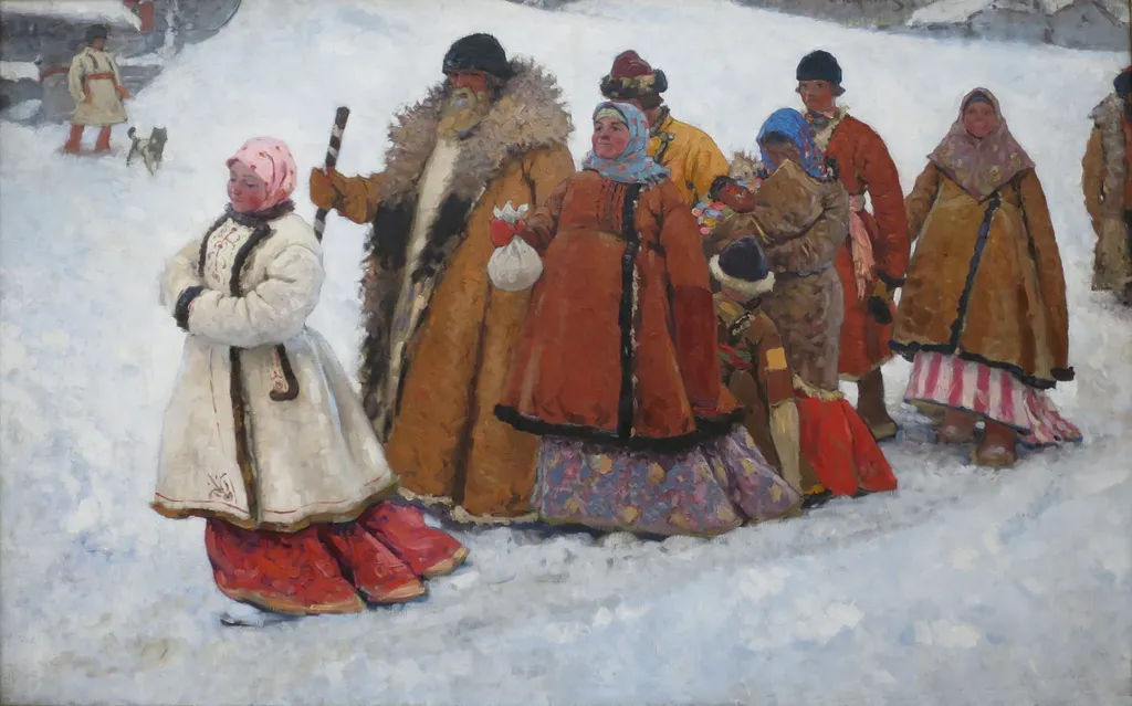 Family., by Sergey Ivanov, oil, 1897