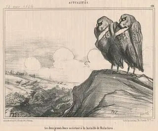 Les deux grands ducs ..., by Honoré Daumier, ink, 1854
