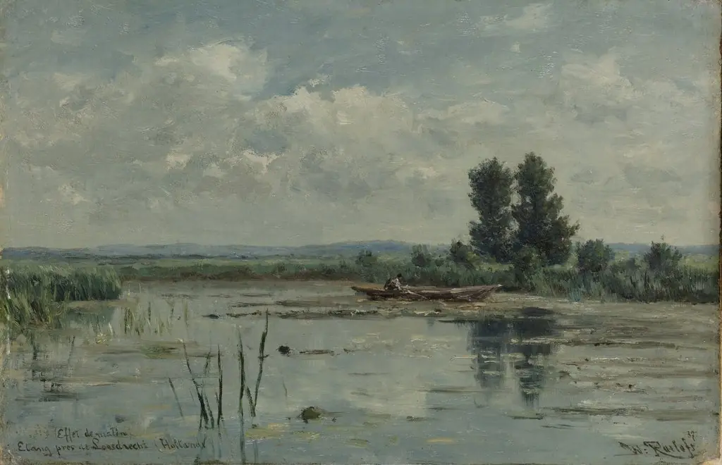 Lake near Loosdrecht, by Willem Roelofs, oil, 1894