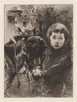 Robert Besnard and His Donkey (Robert Besnard et son âne), by Albert Besnard, 1888