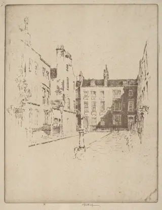 Cowley Street, Westminster, by Joseph Pennell, ink, 1906