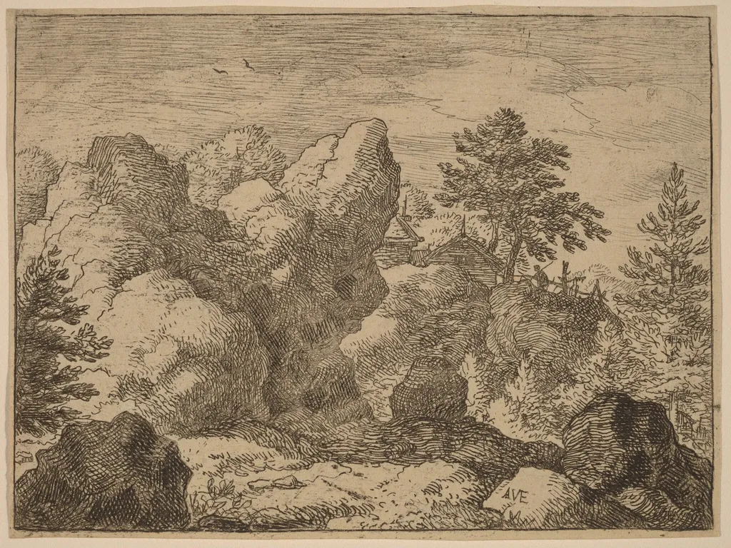 The Pointed Rock, by Allart van Everdingen, ink, 1650
