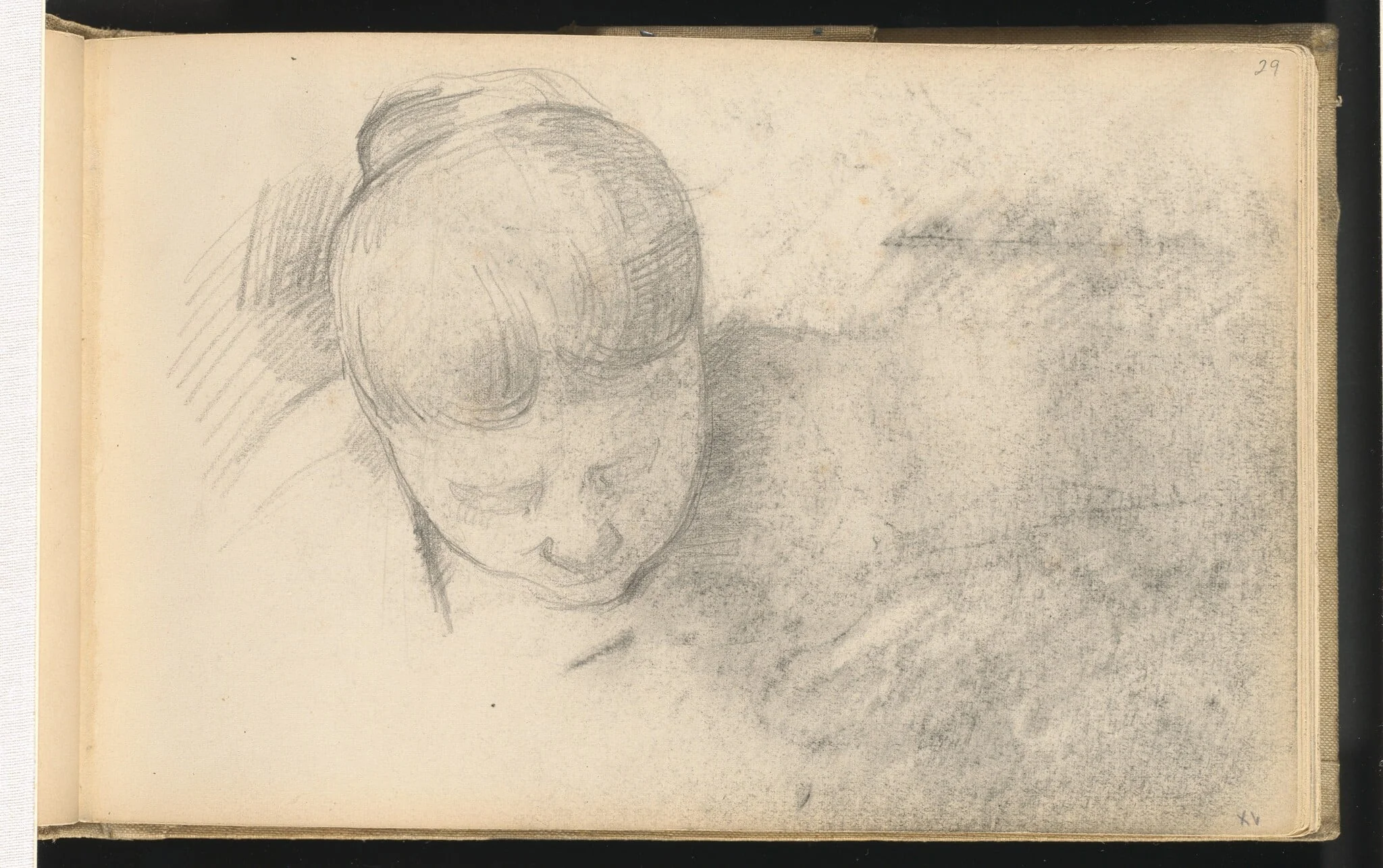 Woman Leaning Forward, detail
