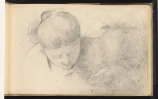 Woman Leaning Forward, by Paul Cézanne, graphite, 1892
