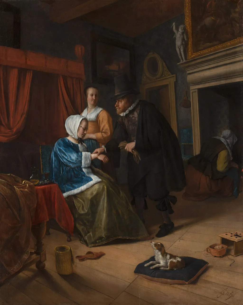 The Sick Girl, by Jan Steen, oil, 1663