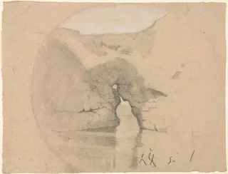 Sorrente, Bains de la Reine Jeanne, by Henri Harpignies, 1856