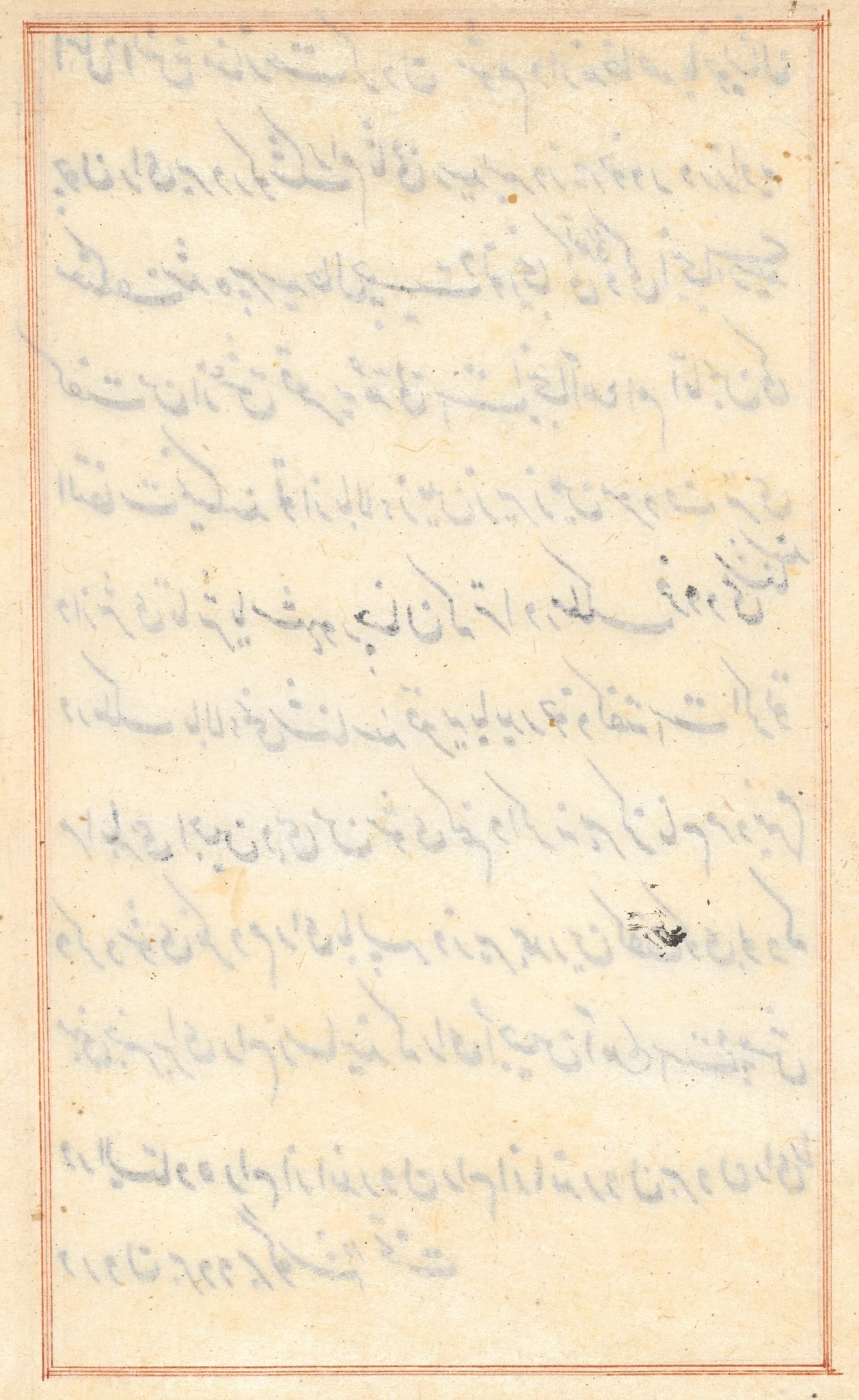 Page from Tales of a Parrot (Tuti-nama): text page (blank), detail