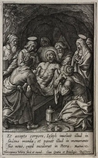 The Passion: The Entombment, by Hieronymus Wierix, 1619