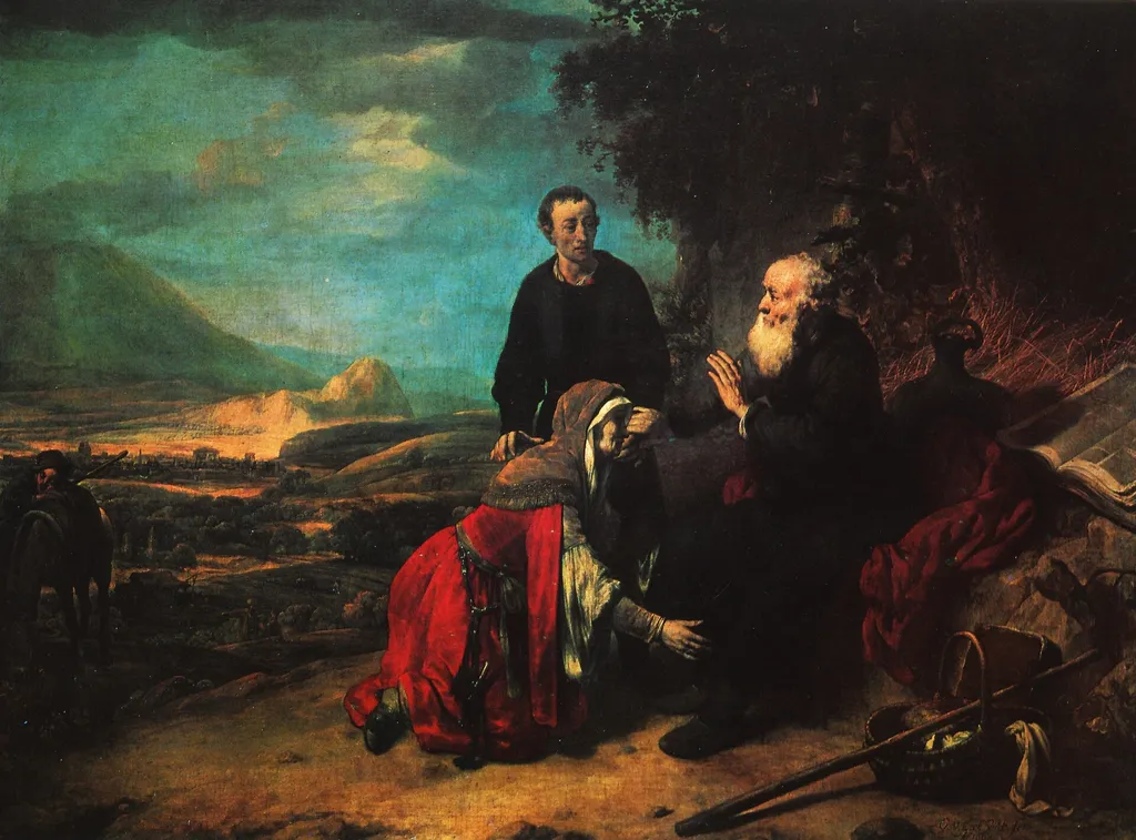 The Prophet Elisha and the Woman of Shunem, by Gerbrand van den Eeckhout, oil, 1664
