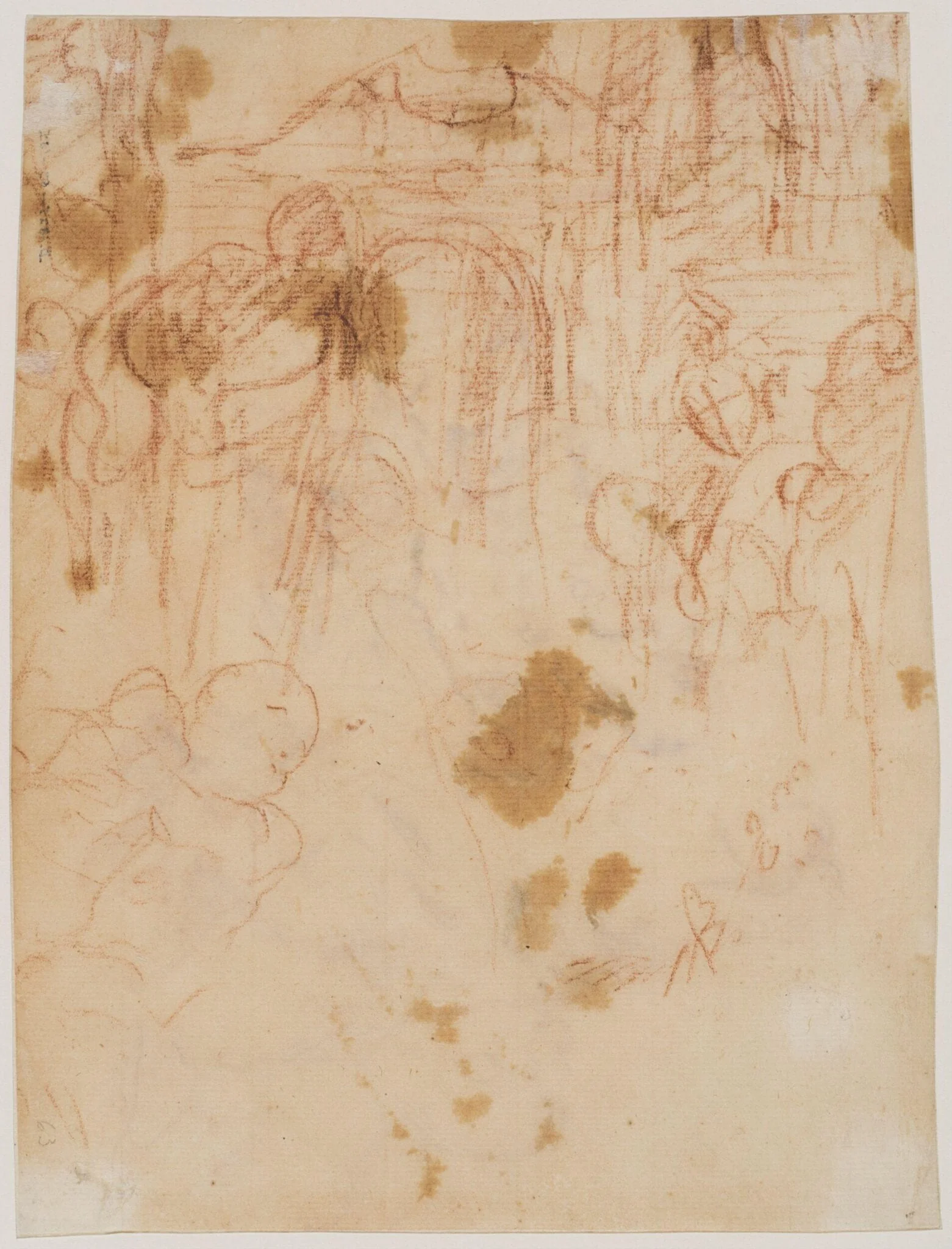 Recto: Rinaldo and Armida; verso: Study for a gateway, detail