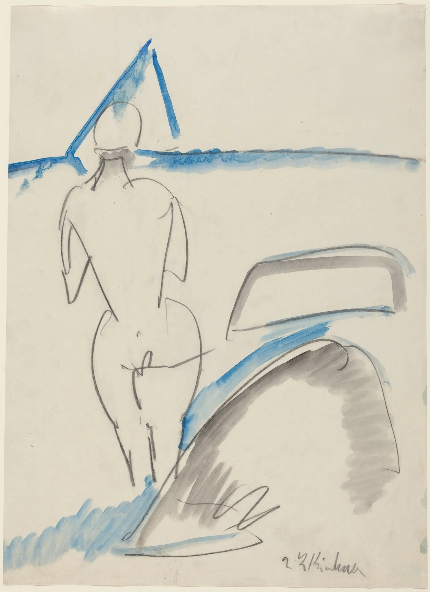 Bather on the Beach, detail