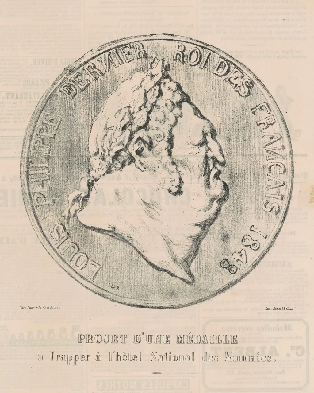 Louis-Philippe, dernier roi des français, by Honoré Daumier, ink, 1848