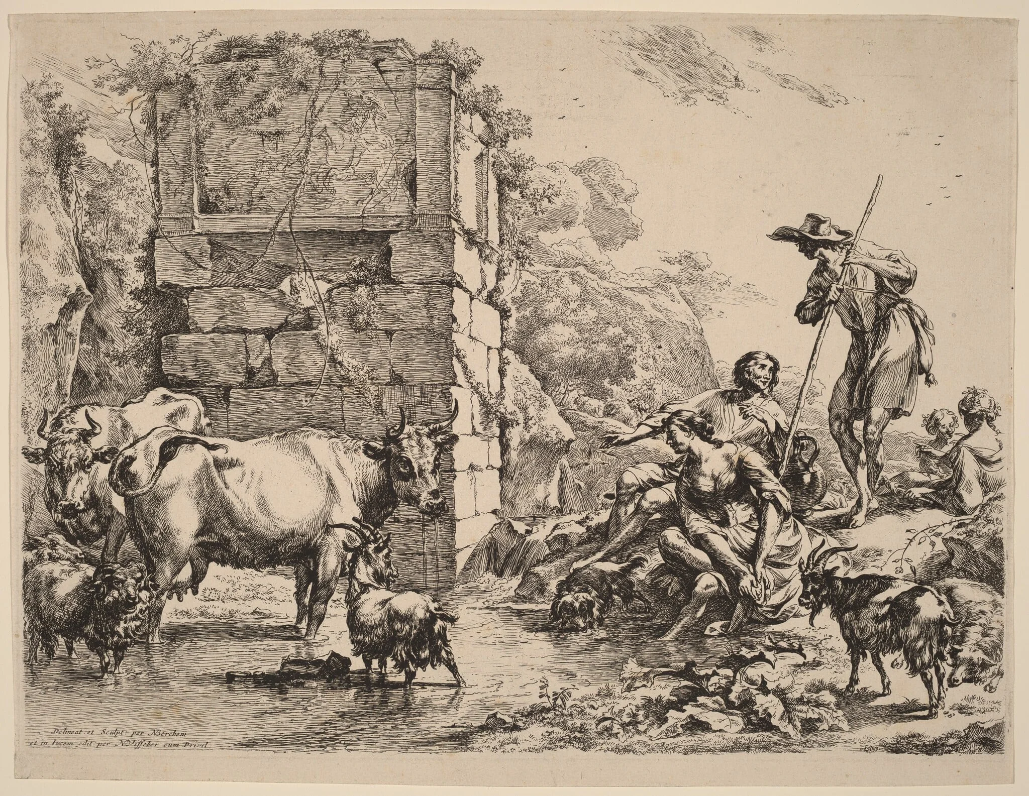 Cow Drinking, detail