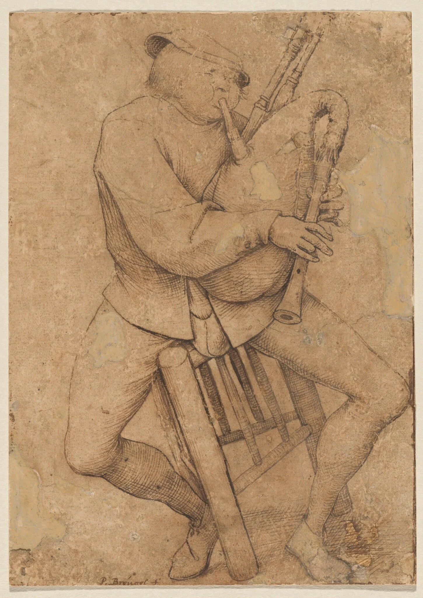 The Bagpipe Player, detail
