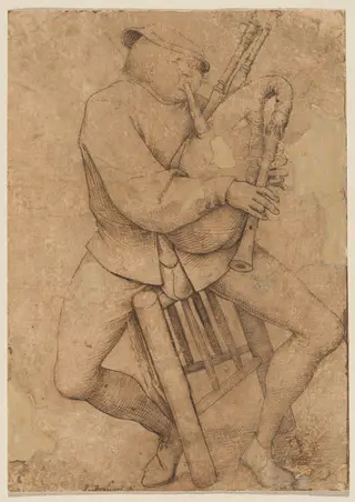 The Bagpipe Player, by Pieter Bruegel the Elder, ink, 1562