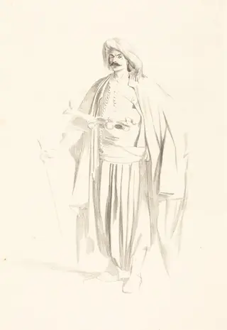 A Turk, by Alexandre Bida, ink, 1801