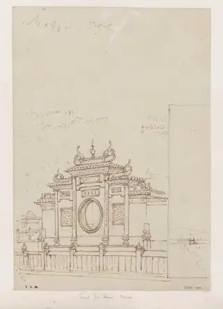 The main entrance to the A-Ma Temple, Macau, by George Chinnery, 1838