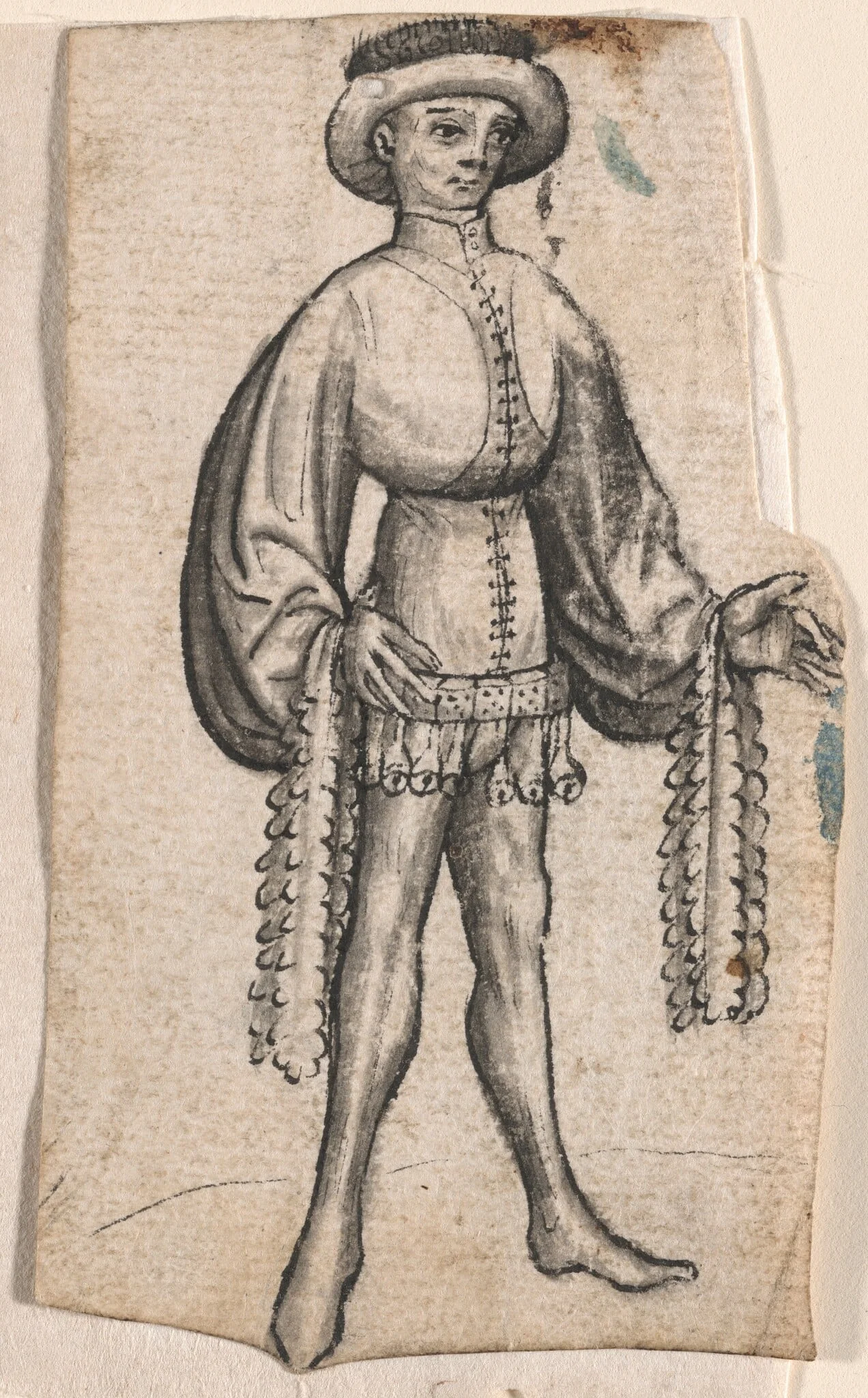 A Standing Courtier, detail