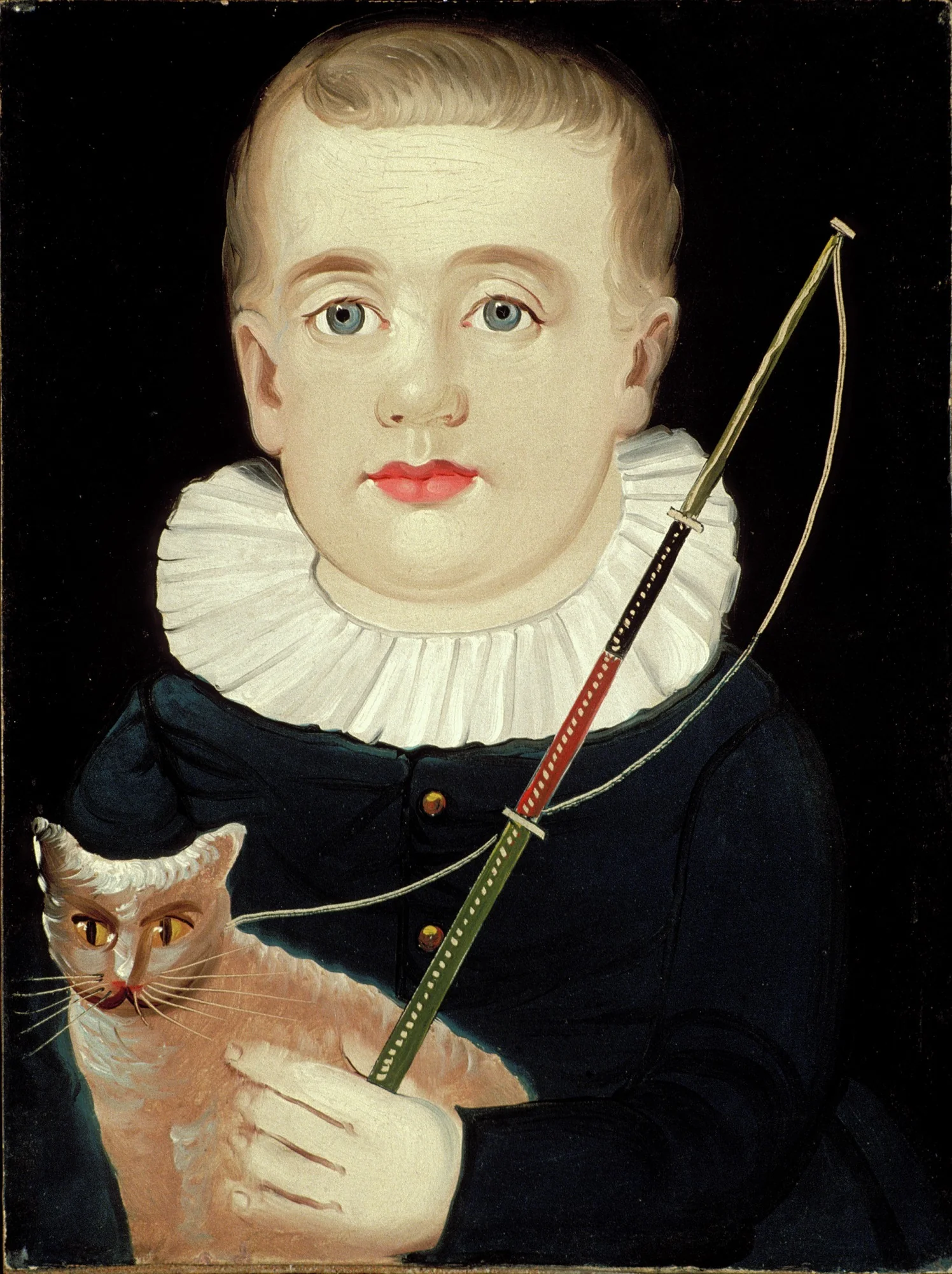 Boy with Cat and Whip, detail