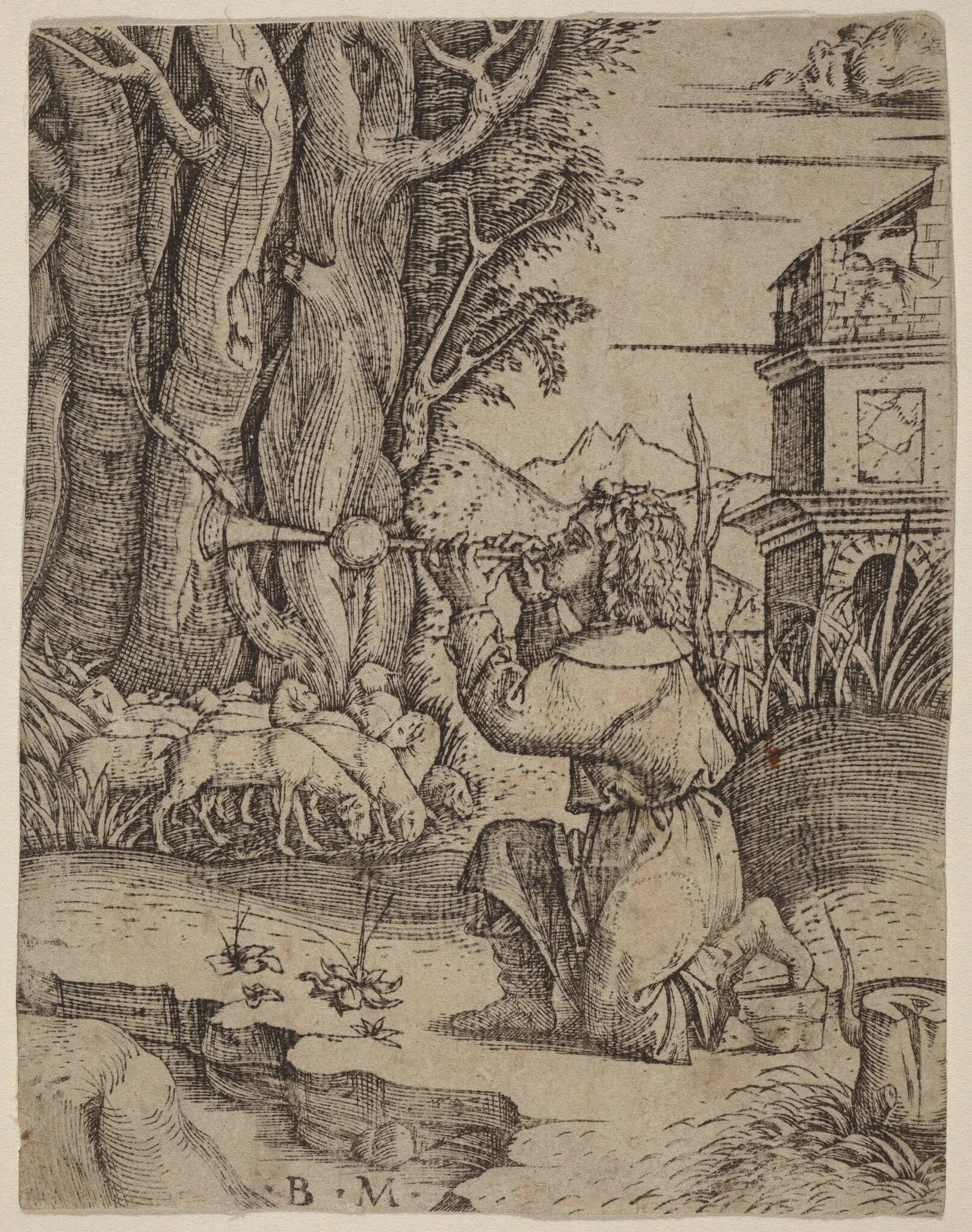 Shepherd with a Platerspiel, detail