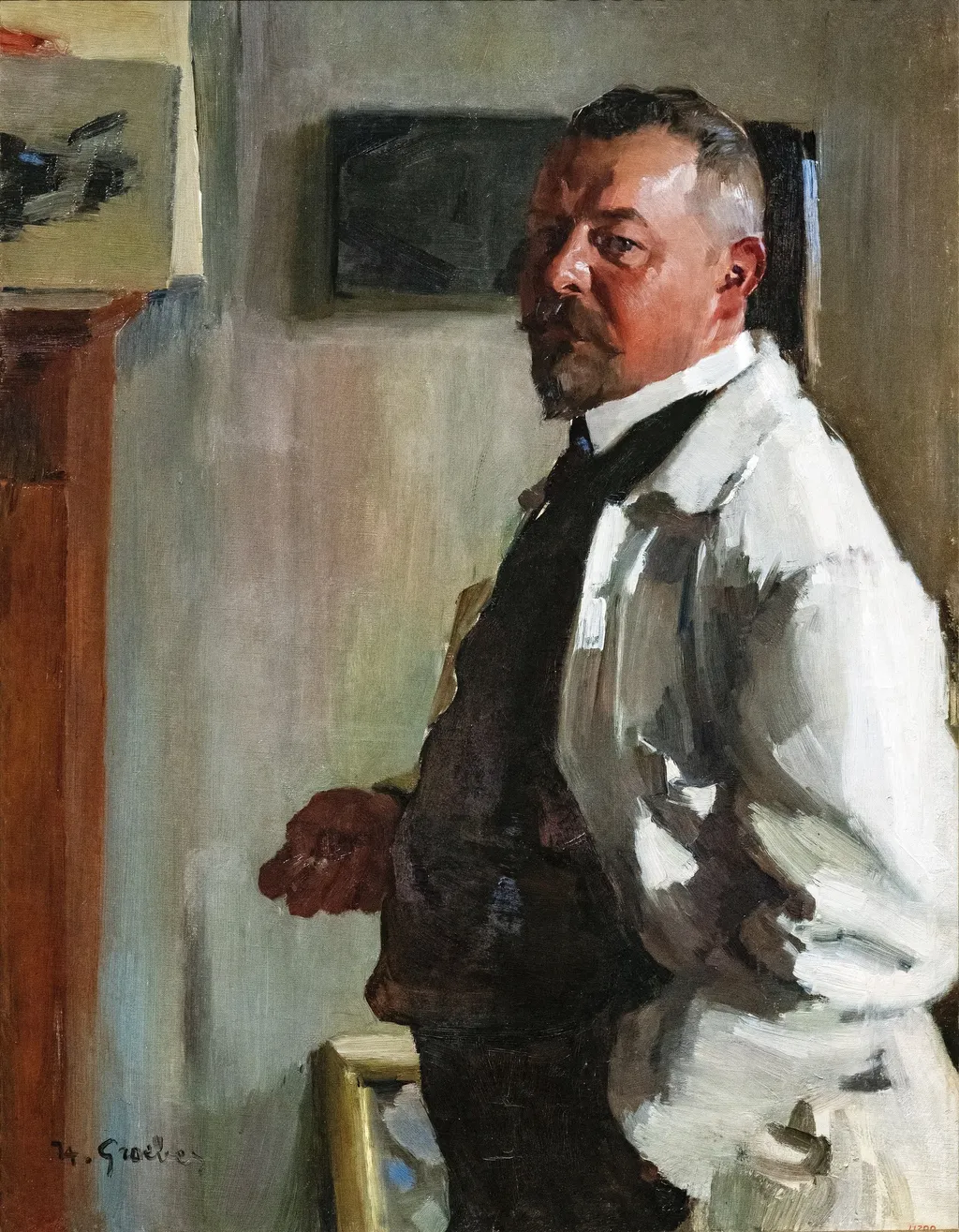 Retrat de l'escultor Beer (1846-1912), by Hermann Groeber, oil, 1900