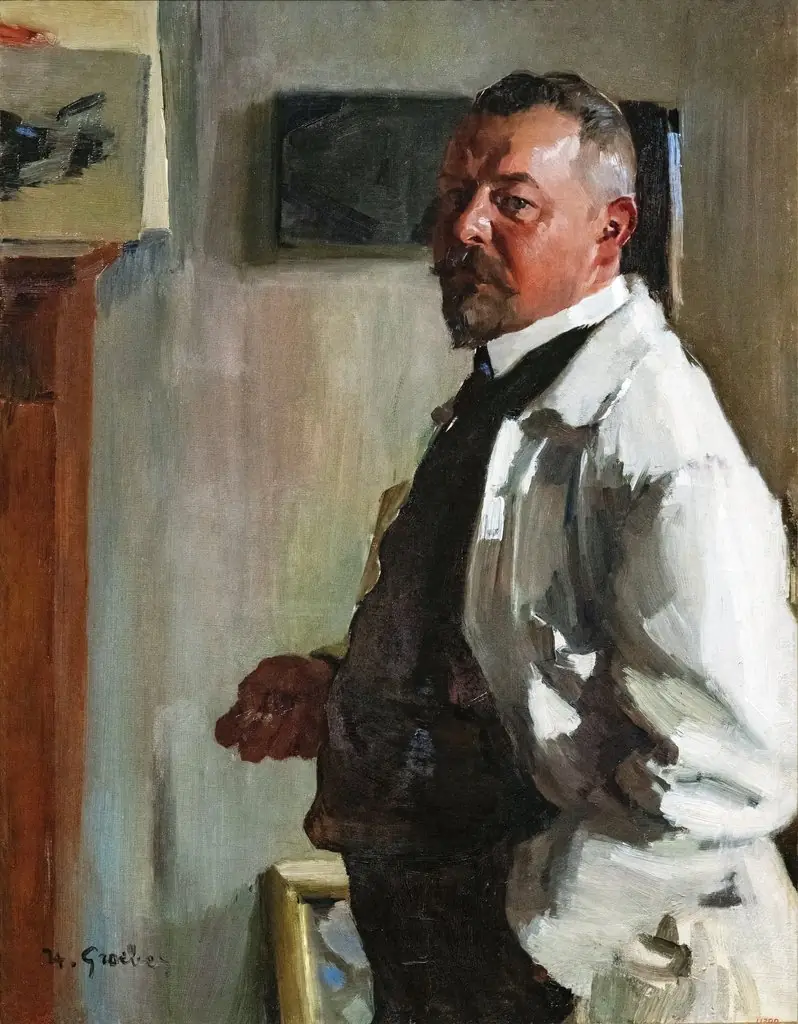 Retrat de l'escultor Beer (1846-1912), by Hermann Groeber, oil, 1900