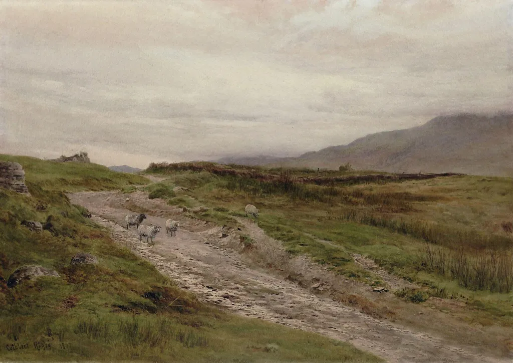 On the Moors, by Cuthbert Rigby, watercolor, 1877