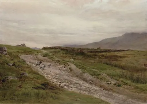 On the Moors, by Cuthbert Rigby, watercolor, 1877