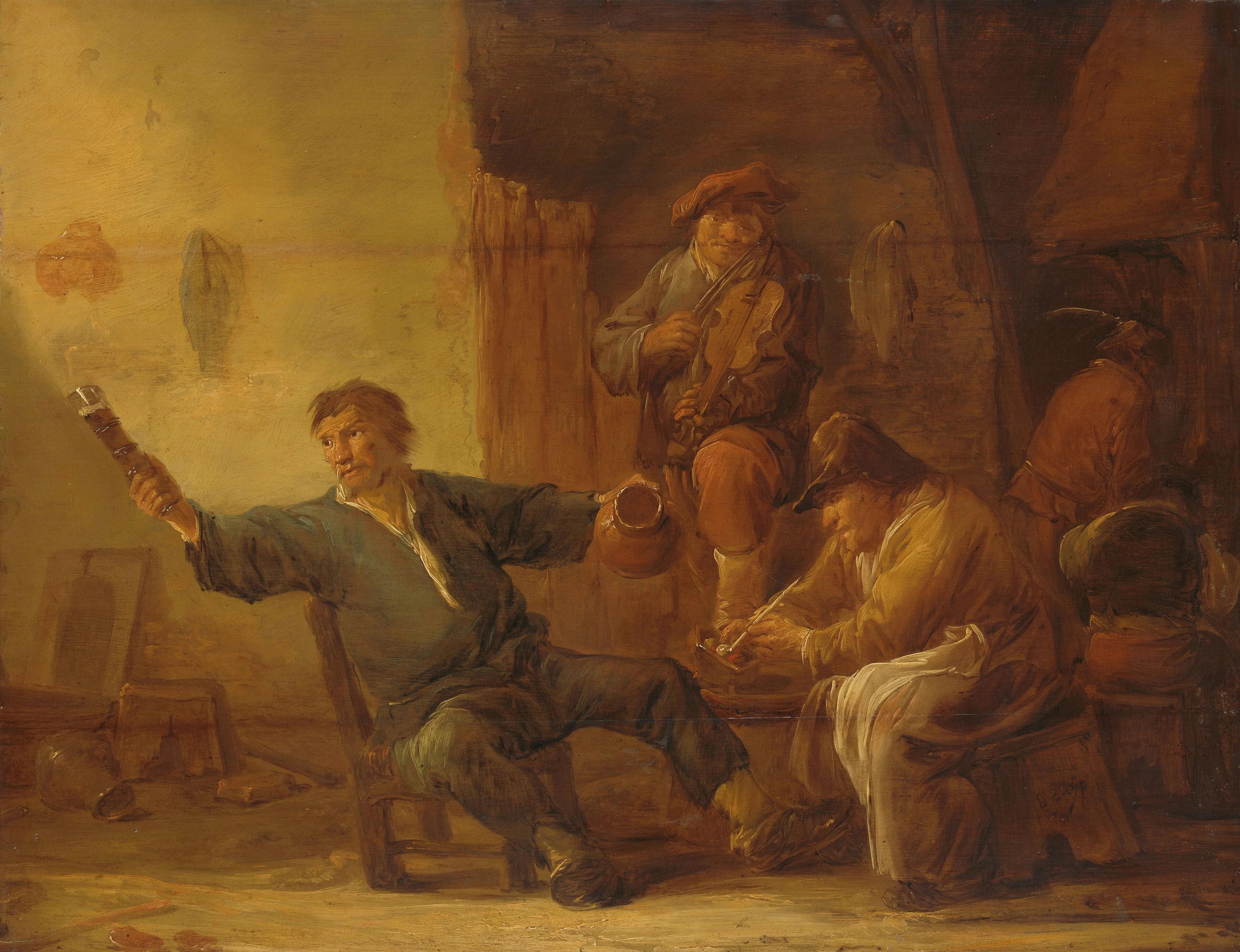 Interior of a peasant hut, detail