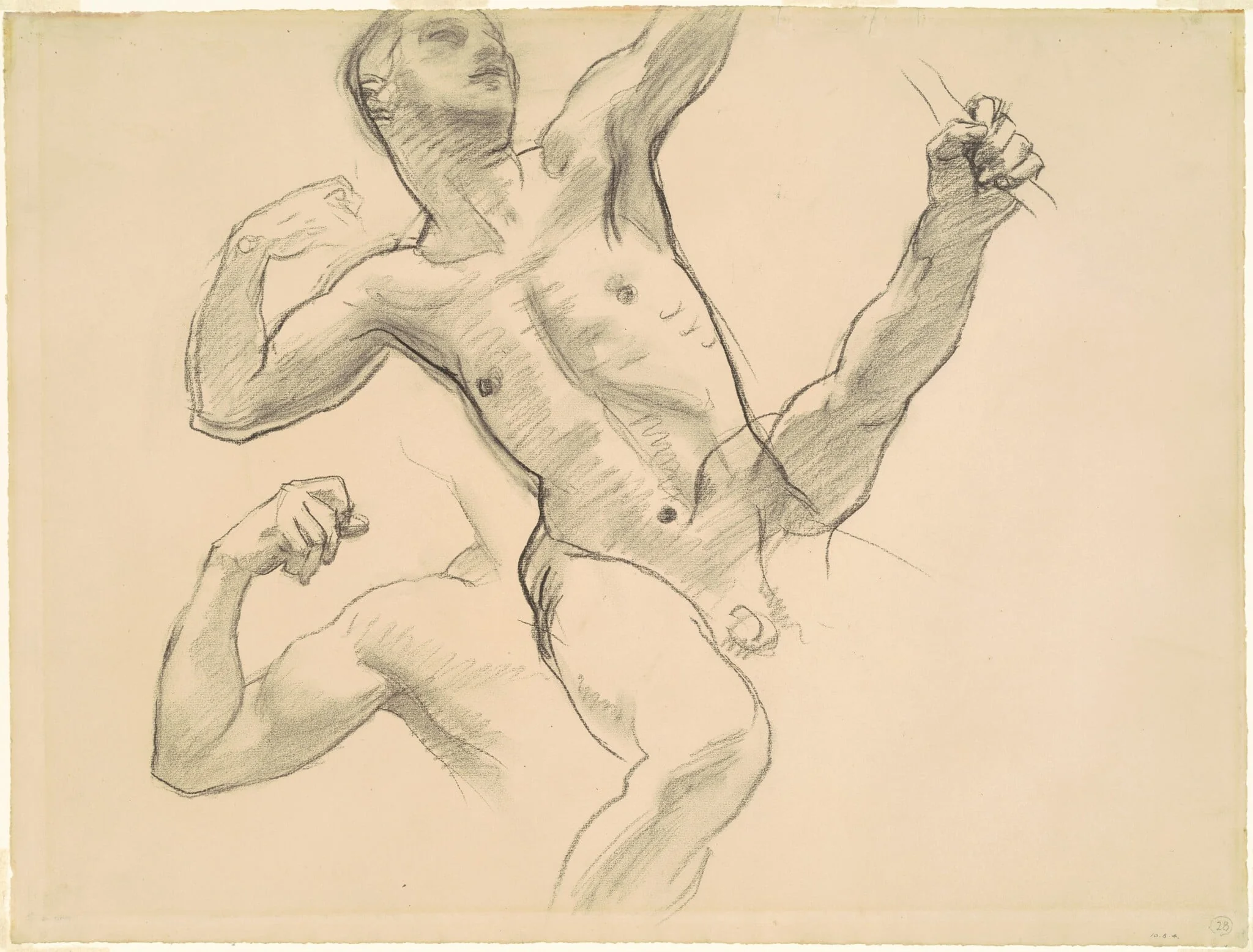 Studies of Achilles for "Chiron and Achilles", detail