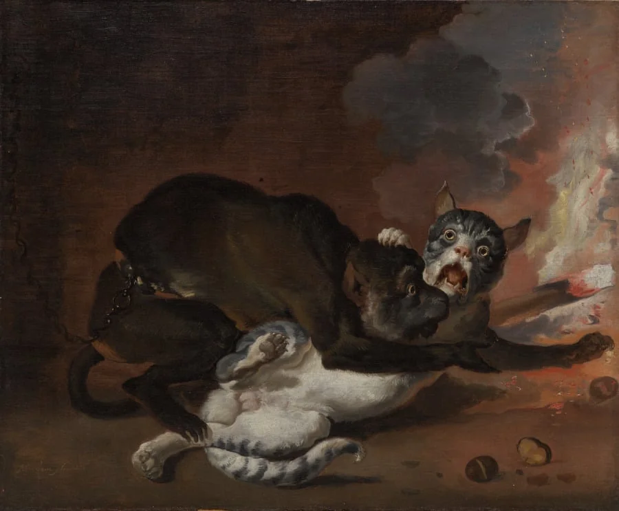 The Monkey and the Cat, detail