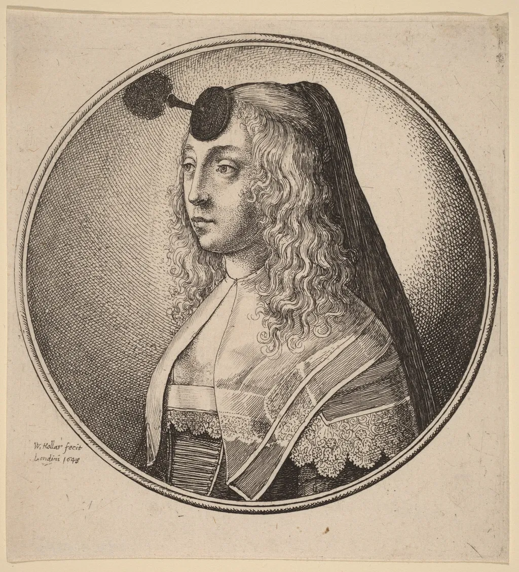 Woman of Antwerp, by Wenceslaus Hollar, ink, 1643
