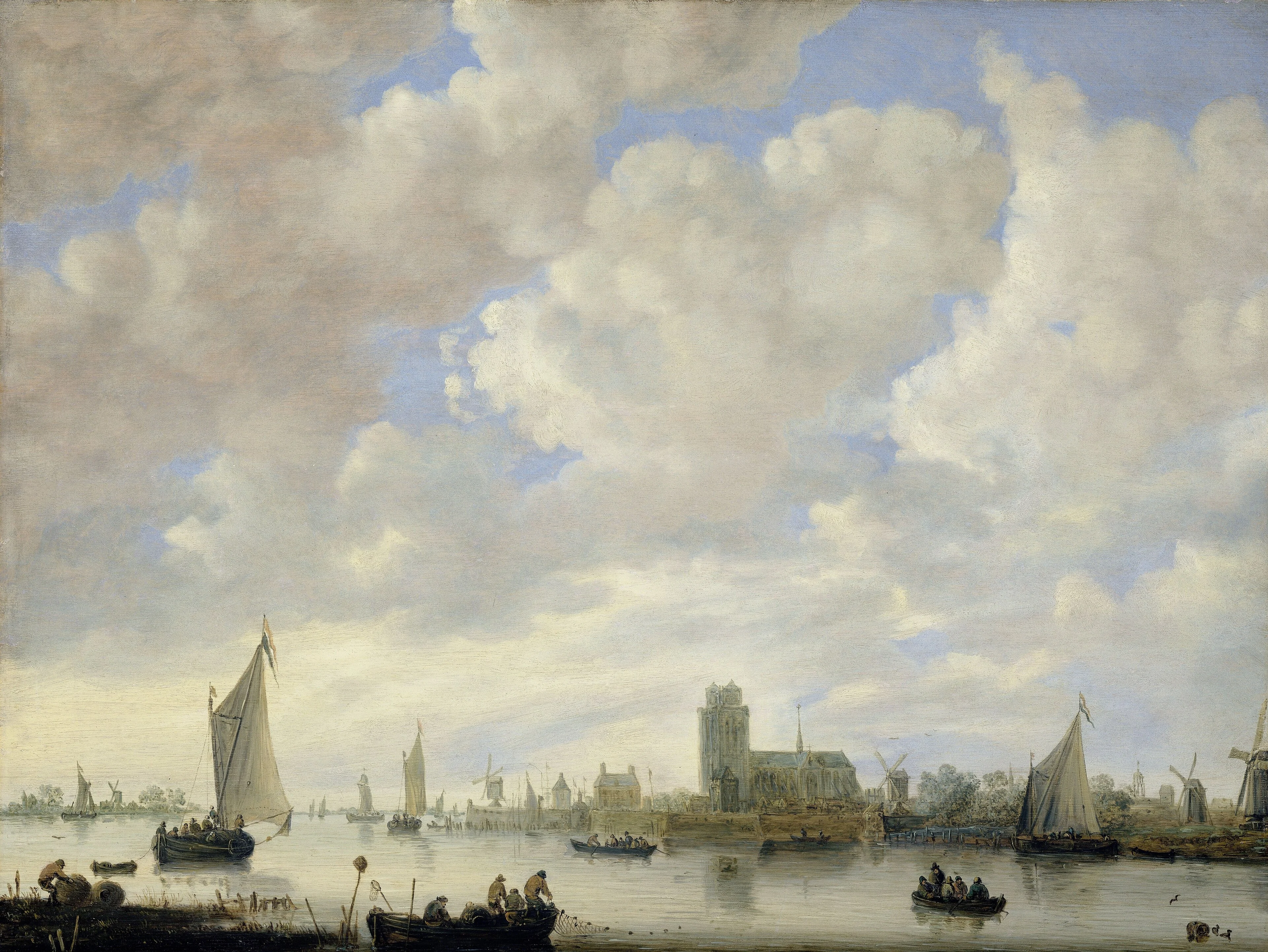 View of the Merwede off Dordrecht, detail