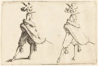 Gentleman Viewed from the Side, by Jacques Callot, ink, 1622