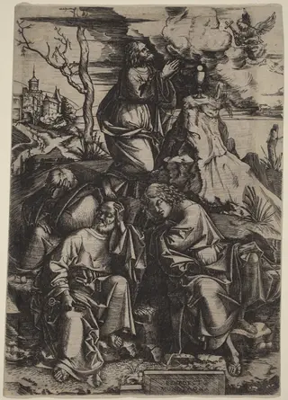 The Agony in the Garden, by Benedetto Montagna, ink, 1506