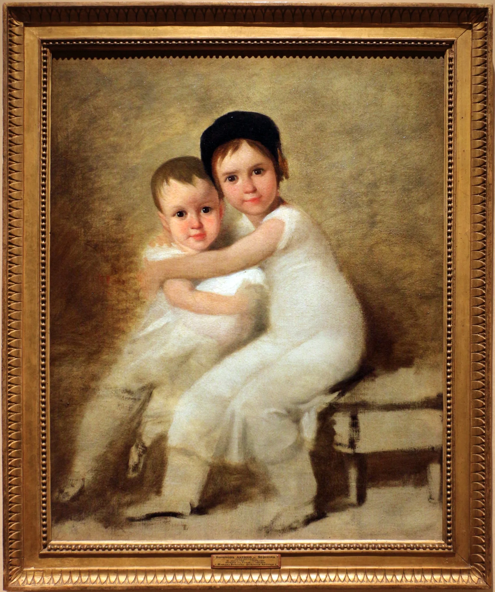 Portrait of Domingos and Mariana Benedita Vitória de Sequeira, detail