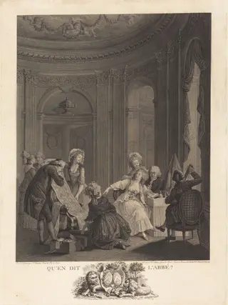 Qu'en dit l'Abbé?, by Nicolas Delaunay, ink, 1788