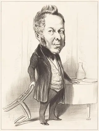 A.P.F. Deslongrais, by Honoré Daumier, ink, 1849