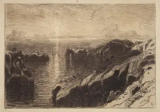 Pacific Coast, California, by Samuel Colman, ink, 1878