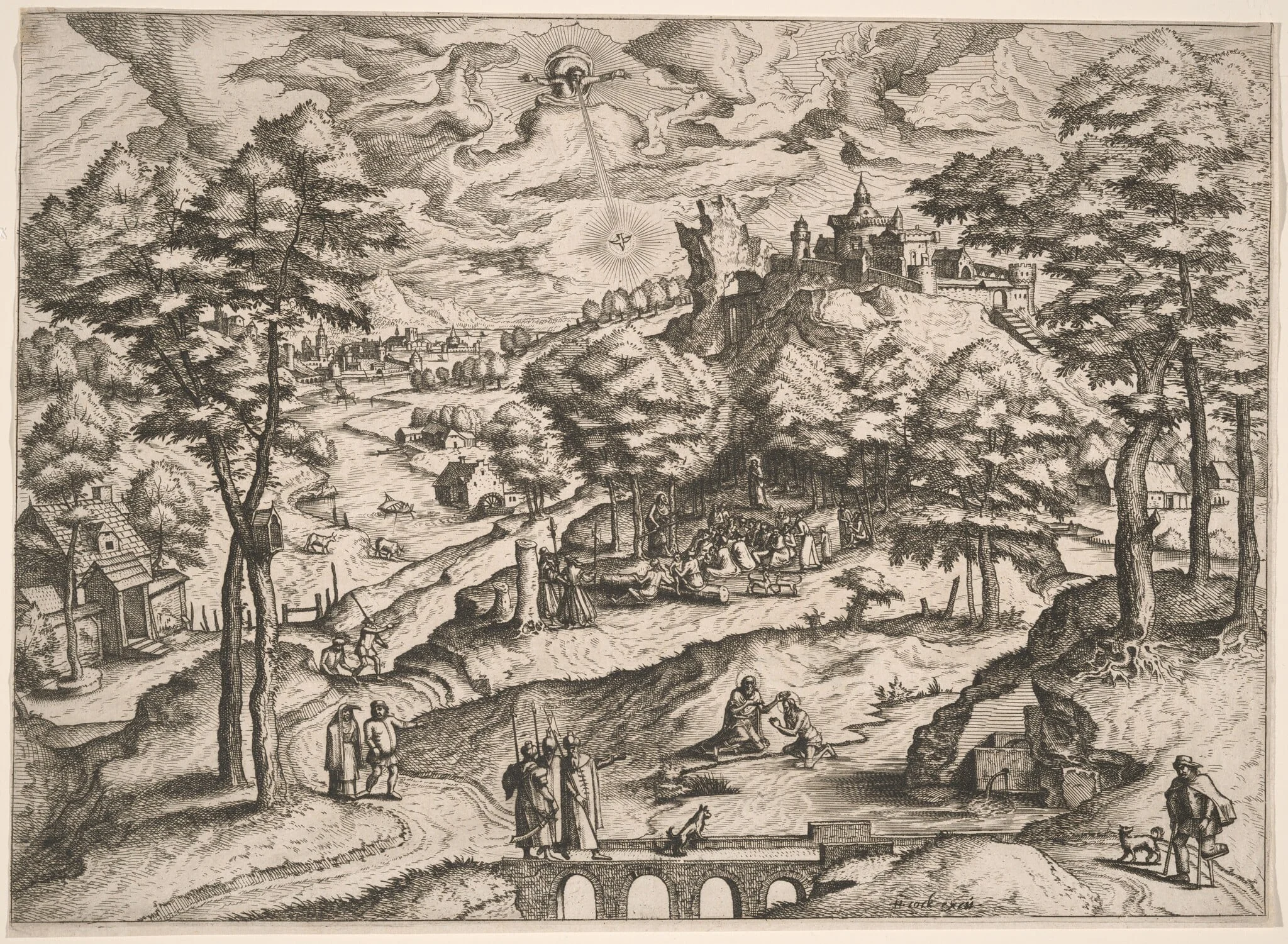 Landscape with the Baptism of Christ, detail