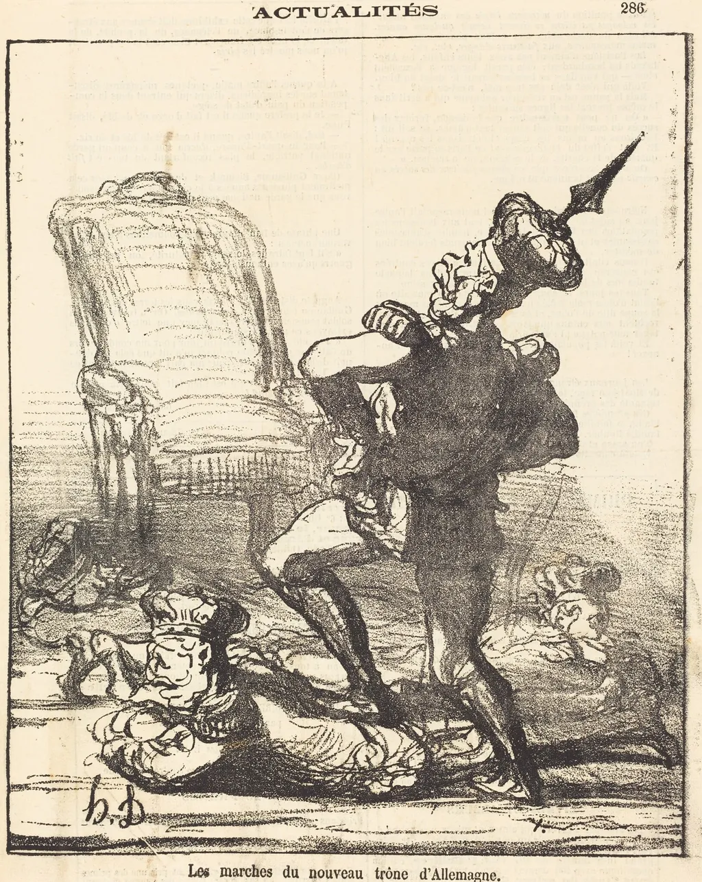 Les marches du nouveau trone d'Allemagne, by Honoré Daumier, 1871