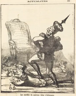Les marches du nouveau trone d'Allemagne, by Honoré Daumier, 1871
