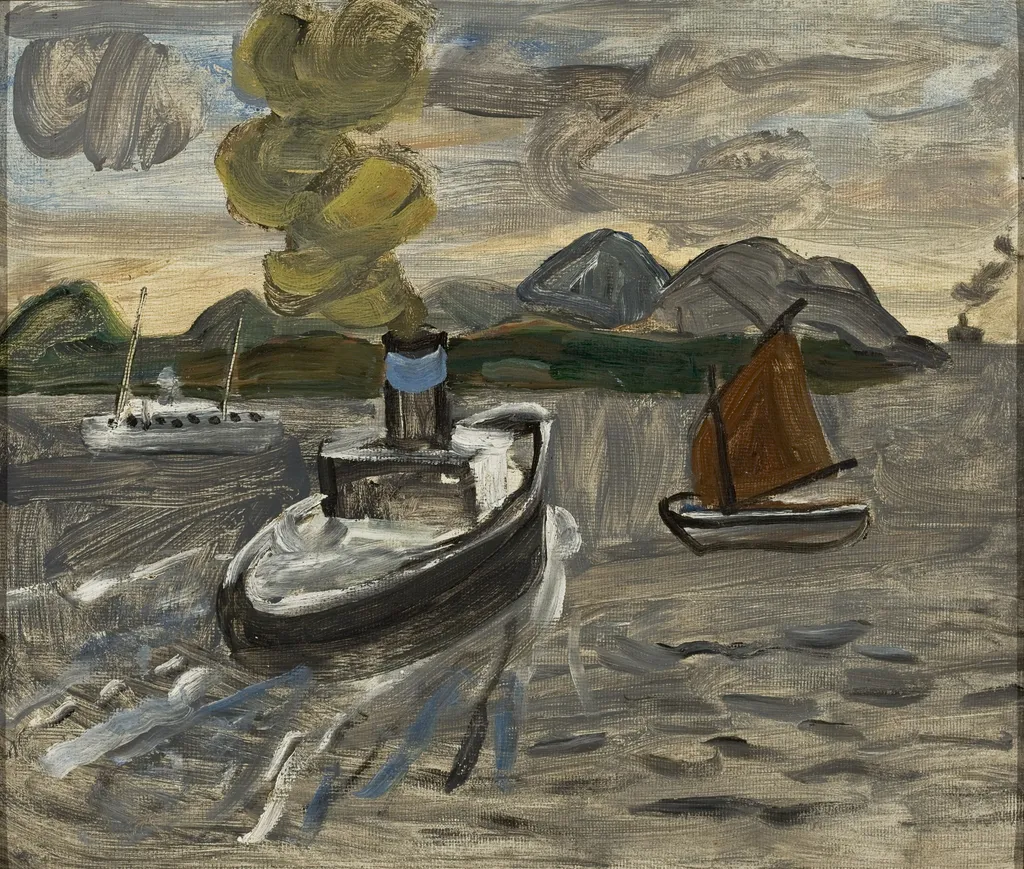 Marinha com rebocador, by Ernesto de Fiori, oil, 1943