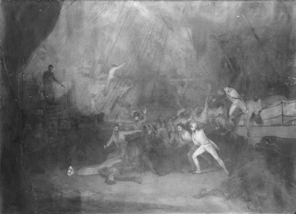 Commodore Nelson boarding the San Joseph in the Battle of St Vincent, detail