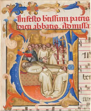 Death of Saint Benedict, by Gregorio da Montalcino Fra Mutii, 1392