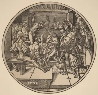 Christ Crowned with Thorns, by Jacob Cornelisz. van Oostsanen, ink, 1511