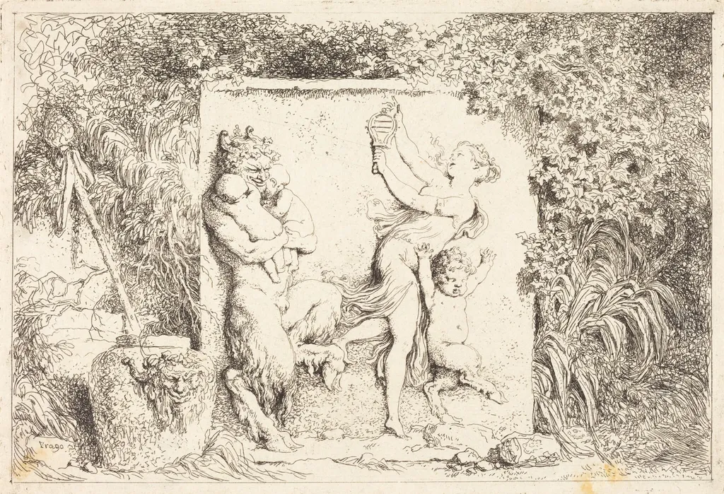 The Satyrs' Dance (Danse de satyres), by Jean Honoré Fragonard, ink, 1763
