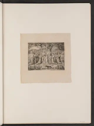 Job and His Family, by William Blake, ink, 1825